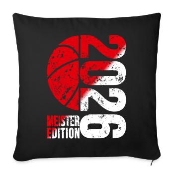 Basketball Meister Edition 2026 in rot und weiß - Sofakissenbezug 45 x 45 cm - Schwarz - Vorne