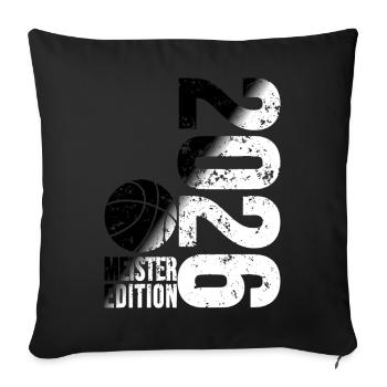 Basketball Meister Shirt 2026, schwarz weiß  - Sofakissenbezug 45 x 45 cm - Schwarz - Vorne