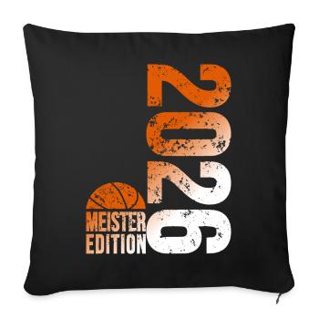 Basketball Meister Shirt 2026, Orange weiß - Sofakissenbezug 45 x 45 cm - Schwarz - Vorne