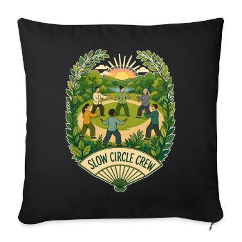 SLOW CIRCLE CREW Wolken - Sofakissenbezug 45 x 45 cm - Schwarz - Vorne