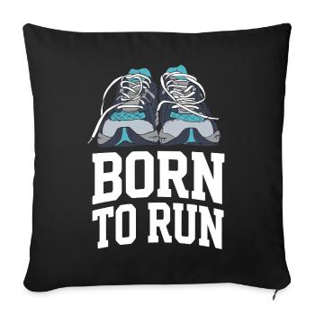 Trailrunning – Geboren zum Laufen - Sofakissenbezug 45 x 45 cm - Schwarz - Vorne