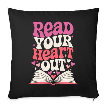 Read Your Heart Out Buch Retro - Sofakissenbezug 45 x 45 cm - Schwarz - Vorne