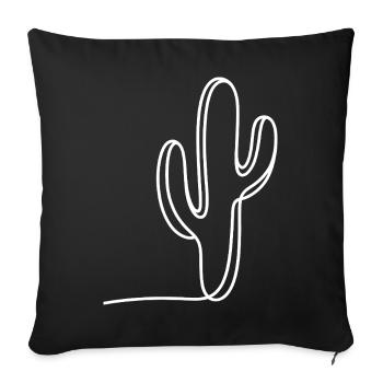 Cactus Line Drawing Design - Sofa pillowcase 17,3'' x 17,3'' (45 x 45 cm) - black - Front