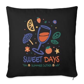 Spritzer Summer - Sofa pillowcase 17,3'' x 17,3'' (45 x 45 cm) - black - Front