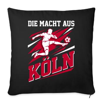 Köln Fußball Spieler - Kicker Fan Motiv - Sofakissenbezug 45 x 45 cm - Schwarz - Vorne