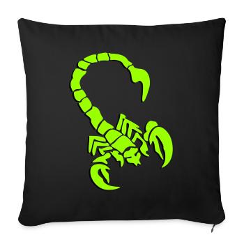 skorpion_01_3d - Sofa pillowcase 17,3'' x 17,3'' (45 x 45 cm) - black - Front