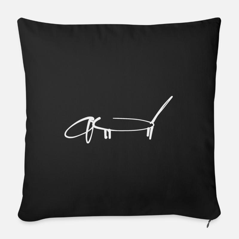 Dackel Strichzeichnung Dackelfieber - Sofakissenbezug 45 x 45 cm - Schwarz
