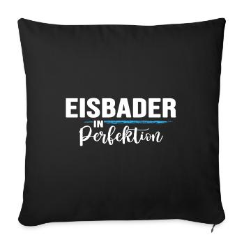 Eisbaden Eisbader im Eisbad Winterbaden - Sofakissenbezug 45 x 45 cm - Schwarz - Vorne