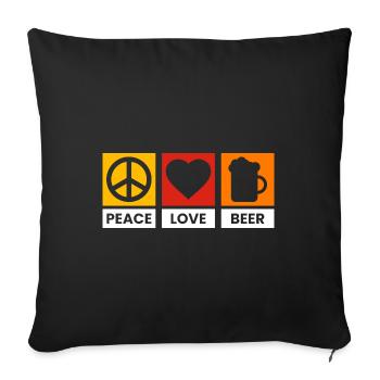 Peace Love Beer Design - Sofakissenbezug 45 x 45 cm - Schwarz - Vorne