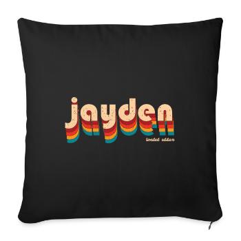 Retro Jayden Name - Sofa pillowcase 17,3'' x 17,3'' (45 x 45 cm) - black - Front