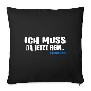 Eisbader Winterschwimmer ICEBATH CHALLENGE eisloch - Sofakissenbezug 45 x 45 cm - Schwarz - Vorne