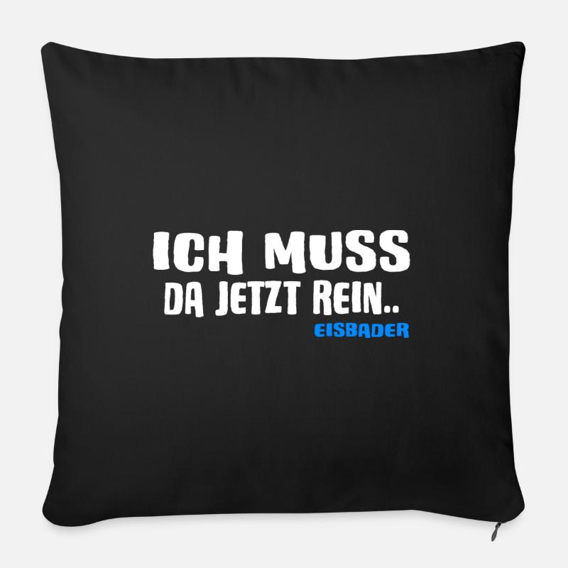 Ice Baths Winter Swimmer ICEBATH CHALLENGE Ice Hole - Sofa pillowcase 17,3'' x 17,3'' (45 x 45 cm) - black