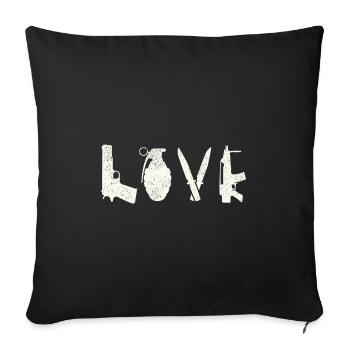 Armes Amour T-Shirt I Liberté Armes - Housse de coussin décorative 45 x 45 cm - noir - Devant