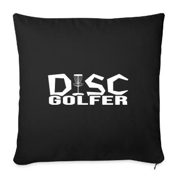 Disc Golfer Frisbee Ultimate Frisbee Frisbee - Sofa pillowcase 17,3'' x 17,3'' (45 x 45 cm) - black - Front