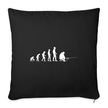 Fishing fishing gift evolution angler fisherman - Sofa pillowcase 17,3'' x 17,3'' (45 x 45 cm) - black - Front