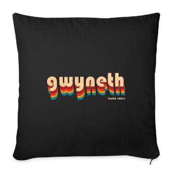 Retro Gwyneth Name - Sofa pillowcase 17,3'' x 17,3'' (45 x 45 cm) - black - Front