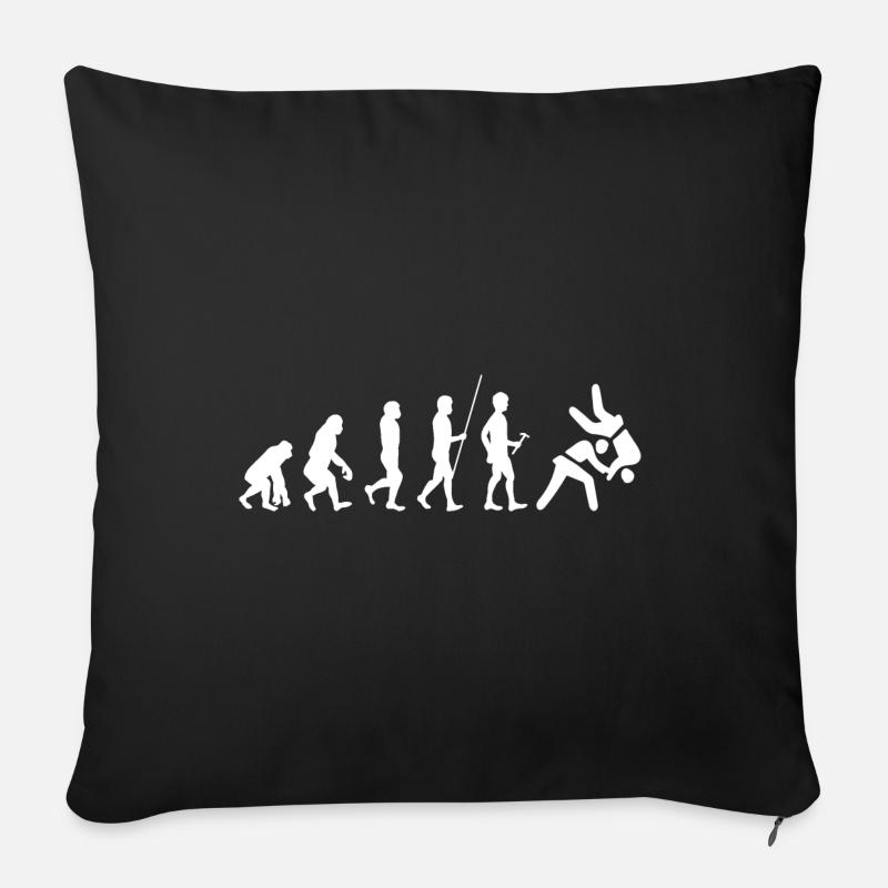 Évolution du judo - Housse de coussin décorative 45 x 45 cm - noir