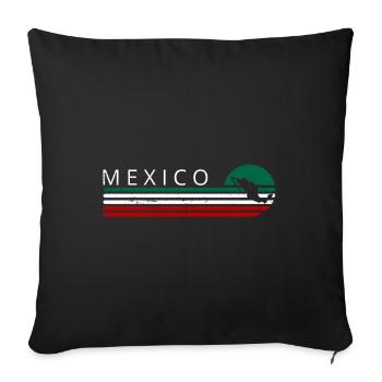 Mexiko Flagge Südamerika Mexico Mexikanische Fahne - Sofakissenbezug 45 x 45 cm - Schwarz - Vorne