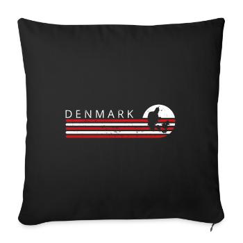 Denmark Flag Outline Scandinavia Danish Flag - Sofa pillowcase 17,3'' x 17,3'' (45 x 45 cm) - black - Front
