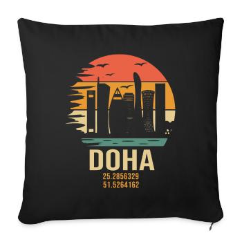 Qatar Doha Doha Qatar - Sofa pillowcase 17,3'' x 17,3'' (45 x 45 cm) - black - Front