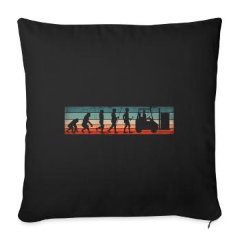 Évolution logistique - Housse de coussin décorative 45 x 45 cm - noir - Devant