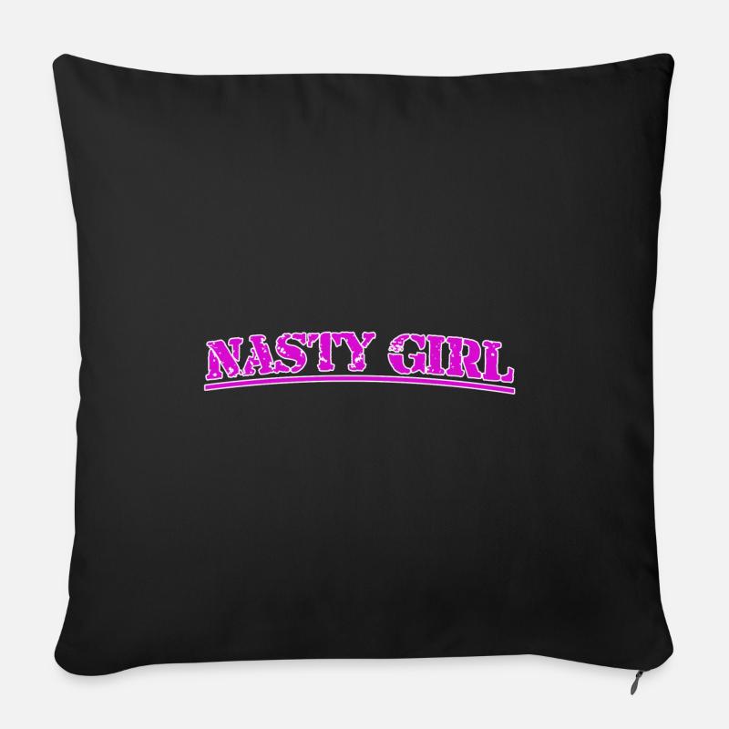 Méchante fille - Housse de coussin décorative 45 x 45 cm - noir