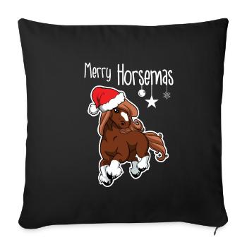 Merry Christmas Horse - Pony Riding Lover - Sofa pillowcase 17,3'' x 17,3'' (45 x 45 cm) - black - Front