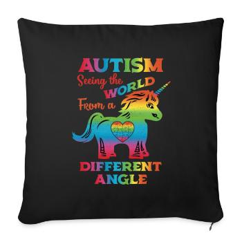 Autism Awareness Kids Autism Unicorn Distressed - Sofa pillowcase 17,3'' x 17,3'' (45 x 45 cm) - black - Front
