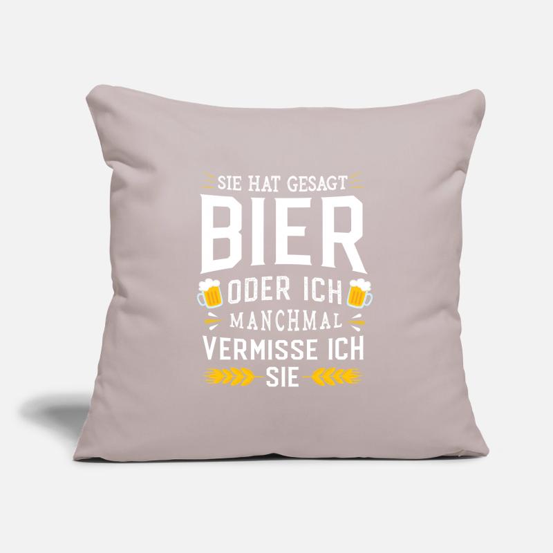 Bier oder ich - Beziehung Sofakissenbezug 45 x 45 cm