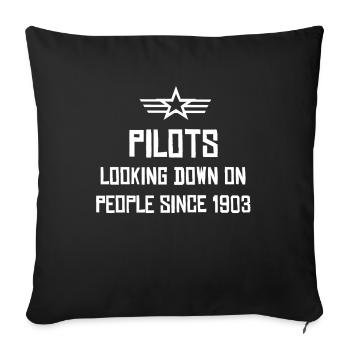 Pilot Piloten Spruch Flugzeug - Sofakissenbezug 45 x 45 cm - Schwarz - Vorne