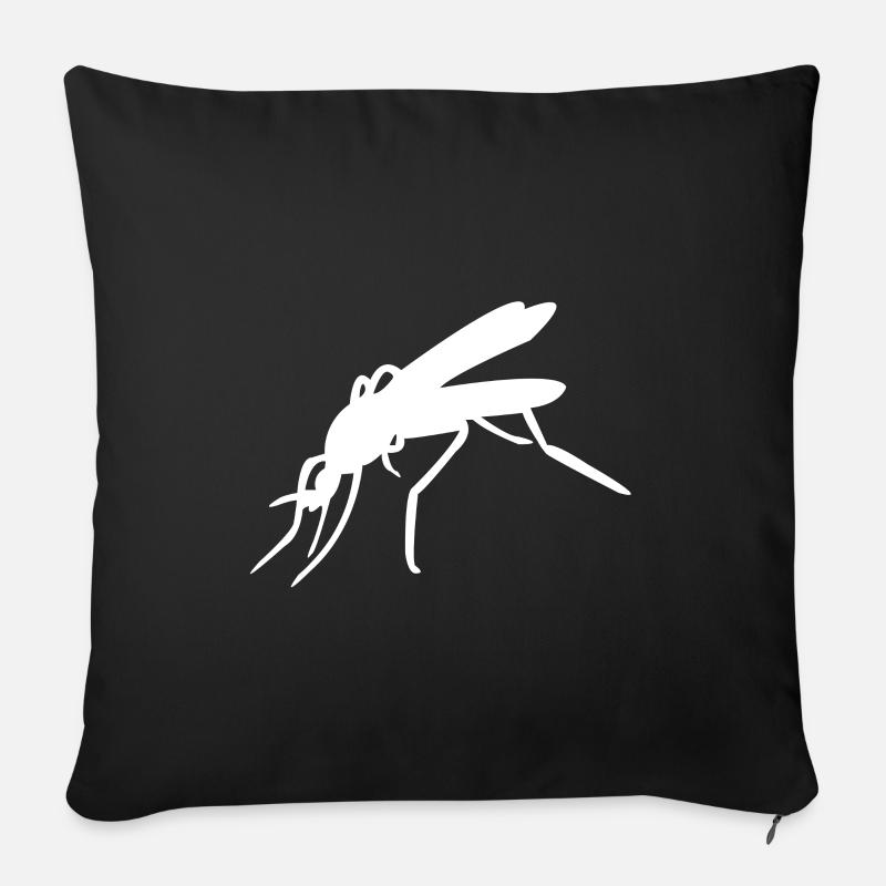 Mücke Mücken Silhouette - Sofakissenbezug 45 x 45 cm - Schwarz