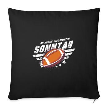 American Football Jeden verdammten Sonntag Idee - Sofakissenbezug 45 x 45 cm - Schwarz - Vorne