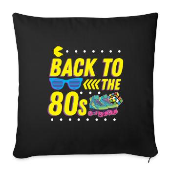 Retour aux années 80 80 80 80 - Housse de coussin décorative 45 x 45 cm - noir - Devant