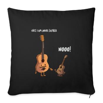 Ukulele Uke guitariste guitariste guitariste - Housse de coussin décorative 45 x 45 cm - noir - Devant