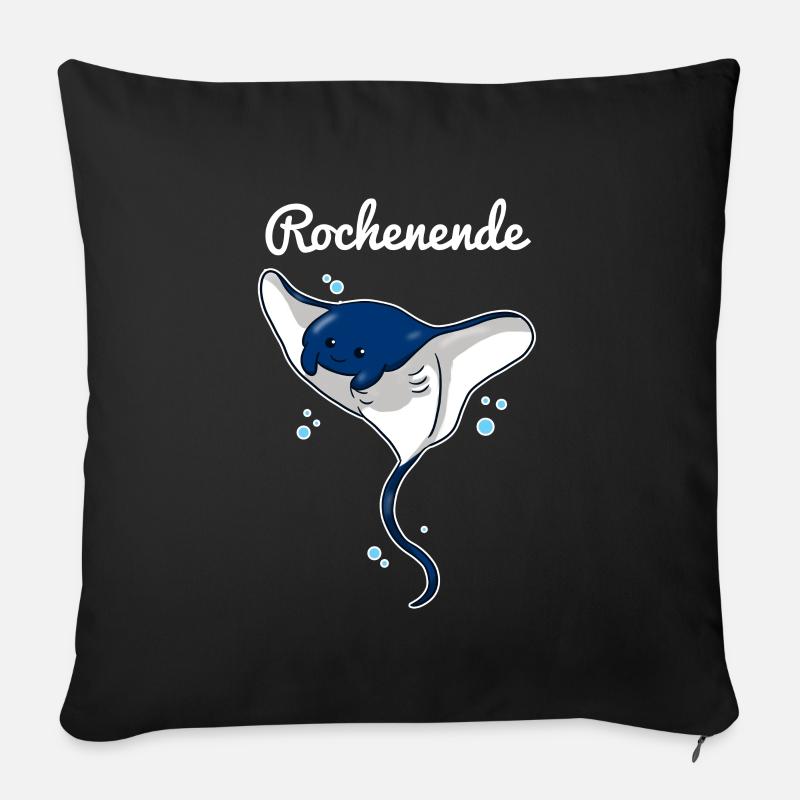 Rochenende Wochenende Manta - Sofakissenbezug 45 x 45 cm - Schwarz