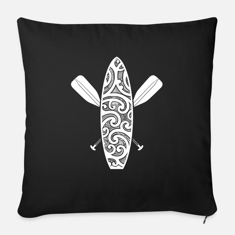 SUP Stand up paddle - Housse de coussin décorative 45 x 45 cm - noir