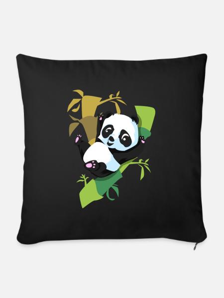 Panda - Sofakissenbezug 45 x 45 cm - Schwarz