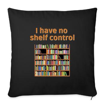 Livre de rat de bibliothèque Je n'ai pas d'étagère de contrôle d'étagère - Housse de coussin décorative 45 x 45 cm - noir - Devant