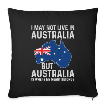 Australie drapeau de vacances Renard - Housse de coussin décorative 45 x 45 cm - noir - Devant