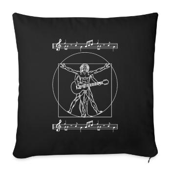 Guitariste Bass Guitariste de musique amateur - Housse de coussin décorative 45 x 45 cm - noir - Devant