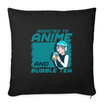 anime - Sofa pillowcase 17,3'' x 17,3'' (45 x 45 cm) - black - Front