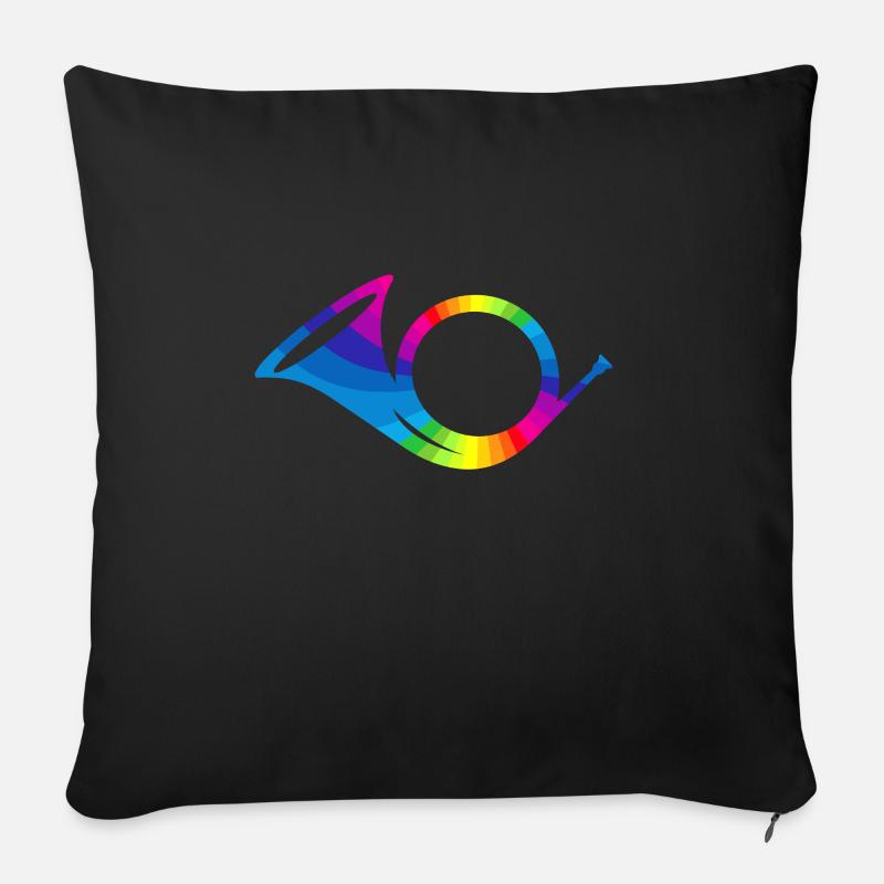 Posthorn Regenbogen Post Kostüm Briefträger - Sofakissenbezug 45 x 45 cm - Schwarz