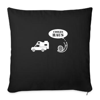Pickup Wohnkabine trifft auf Schnecke Cooles Haus - Sofakissenbezug 45 x 45 cm - Schwarz - Vorne