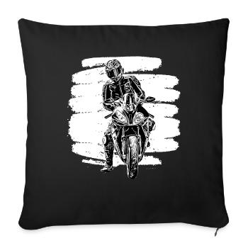 Motorcycle motorcycles motorcyclist biker lifestyle - Sofa pillowcase 17,3'' x 17,3'' (45 x 45 cm) - black - Front