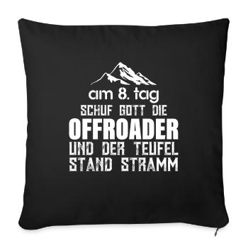 Geländewagen Offroad Allradantrieb Reisefahrzeug - Sofakissenbezug 45 x 45 cm - Schwarz - Vorne