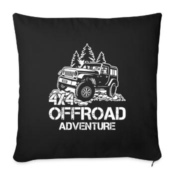 Geländewagen Offroad Allradantrieb Reisefahrzeug - Sofakissenbezug 45 x 45 cm - Schwarz - Vorne