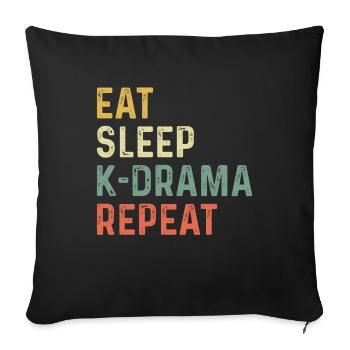 Kdrama K-Drame K Drame Séoul Kpop K-Pop Hallyu - Housse de coussin décorative 45 x 45 cm - noir - Devant