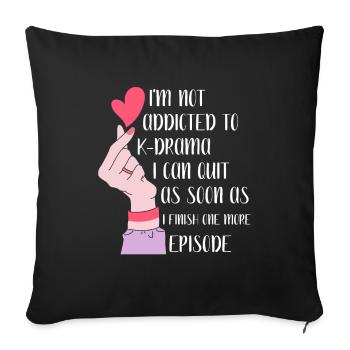 K-Drama Kdrama Corée corée du Sud Séoul K-Drama - Housse de coussin décorative 45 x 45 cm - noir - Devant