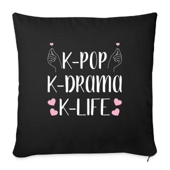 K-Drama Kdrama Drame coréen Corée Hallyu K-Drama - Housse de coussin décorative 45 x 45 cm - noir - Devant