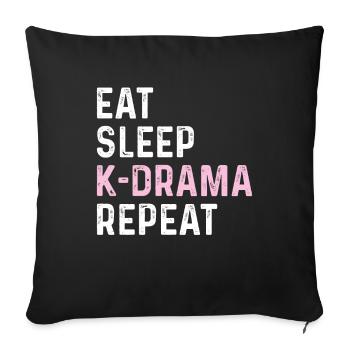 K-Drama Kdrama Corée du Sud Hallyu K-Drama - Housse de coussin décorative 45 x 45 cm - noir - Devant